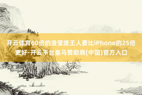 开云体育60倍的澄莹度王人要比iPhone的25倍更好-开云平台皇马赞助商(中国)官方入口